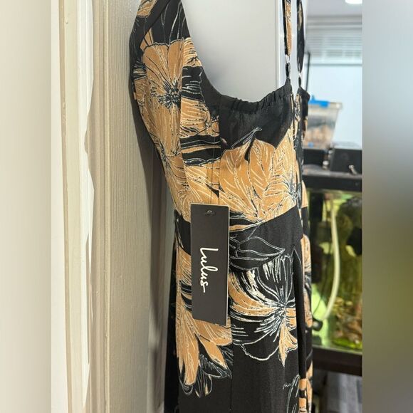 NWT Lulu Darling Daylily Black Floral Print High-Low Maxi Dress size S - Picture 11 of 15